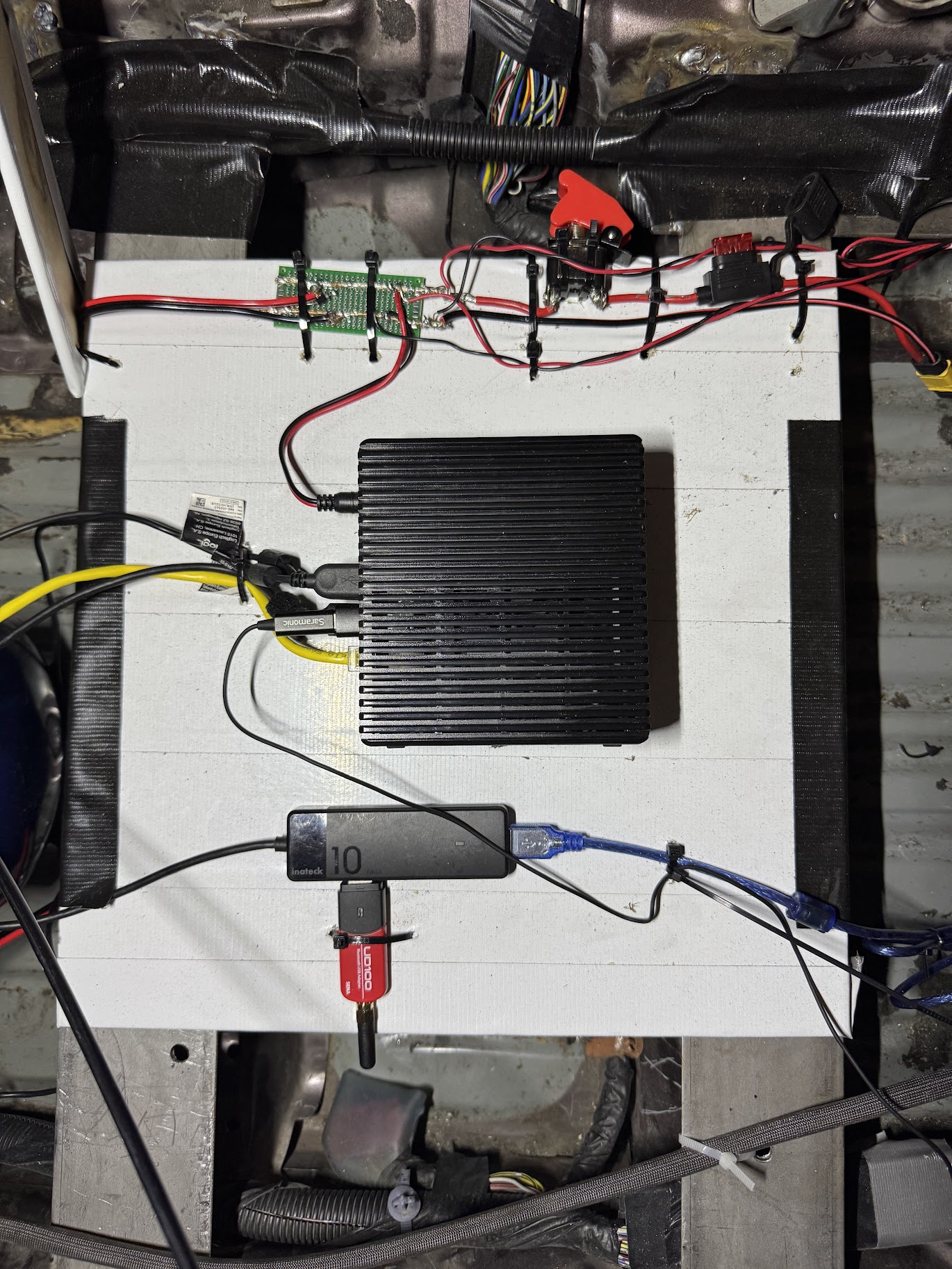 Power distribution board and Jetson mounted in car